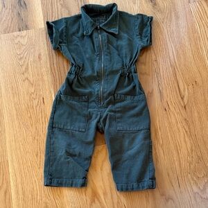 Kids Dark Olive Green Noble Brand Jumpsuit